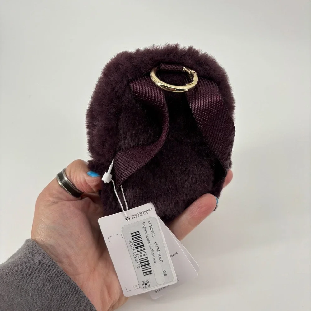 Lululemon Everywhere Backpack Nano Plush Fleece Womens OS Black Plum NEW Gold HW